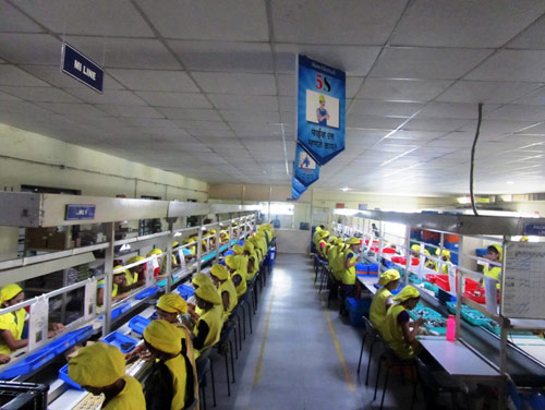 Manual Work on SMT Line 1