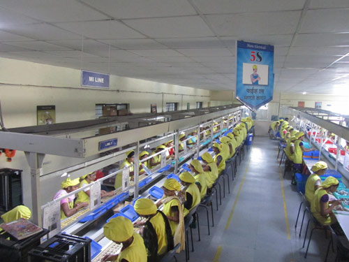 Manual Work on SMT Line 2