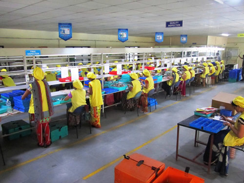Manual Work on SMT Line 5